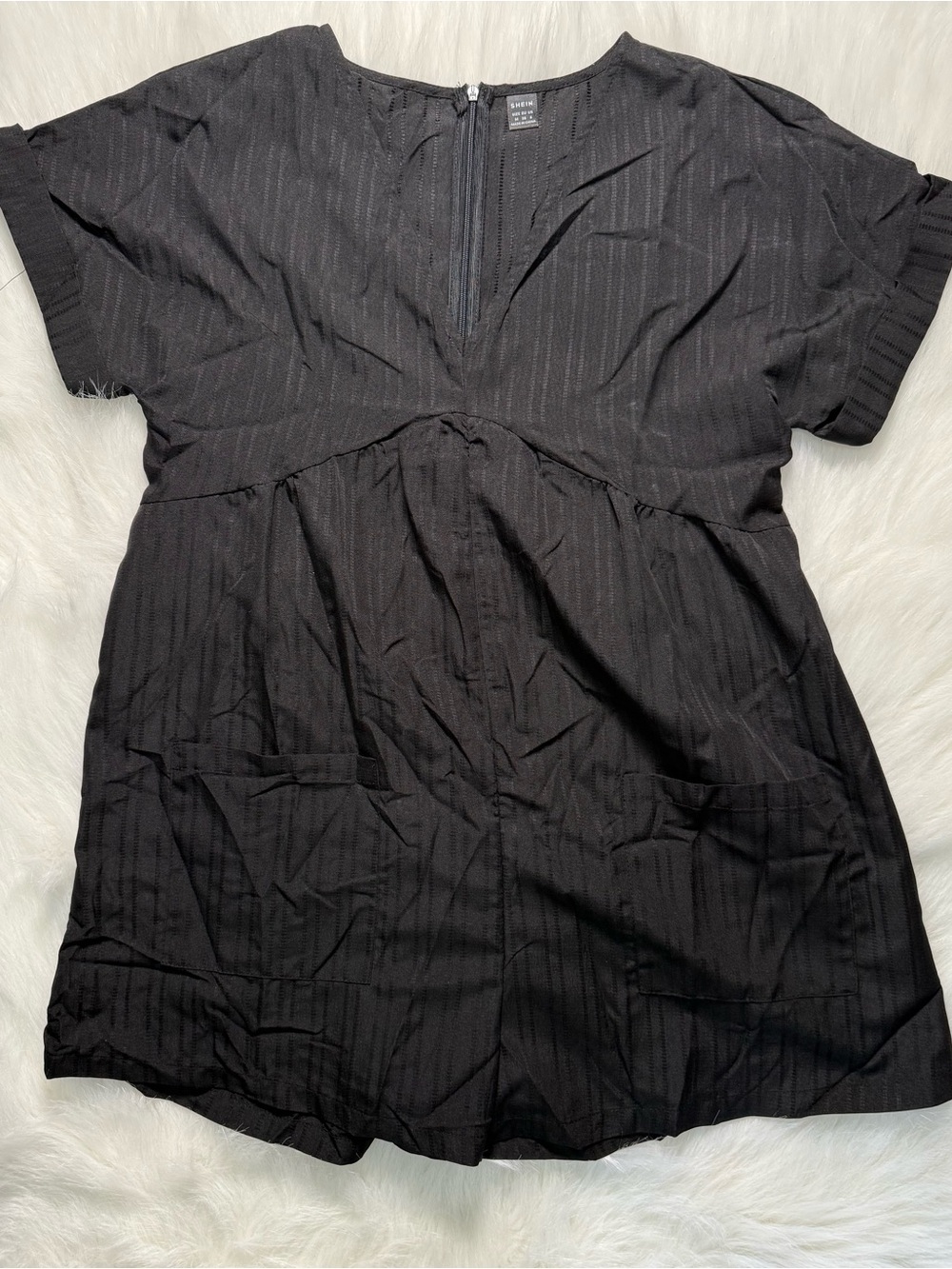 Black Short Sleeve Romper